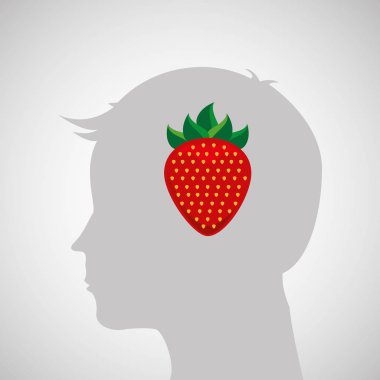 siluet kafa lezzetli çilek simgesini grafik ile
