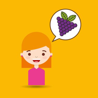 sevimli kız çizgi film graps sağlık grafiği