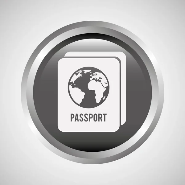 단추 여권 신원 여행자 디자인 그래픽 — 스톡 벡터