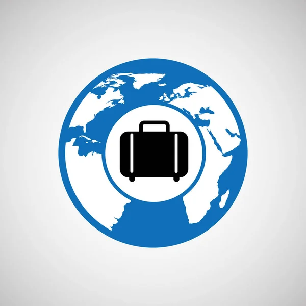 Podróży świecie walizka graficzny — Wektor stockowy