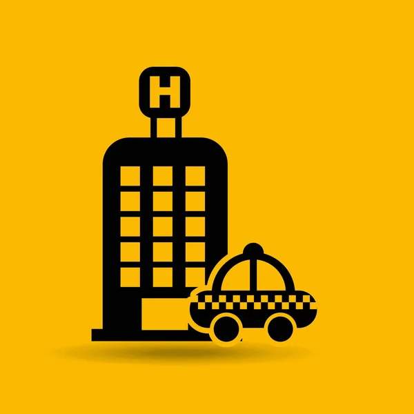 Knop hotel en taxi pictogram ontwerp afbeelding — Stockvector