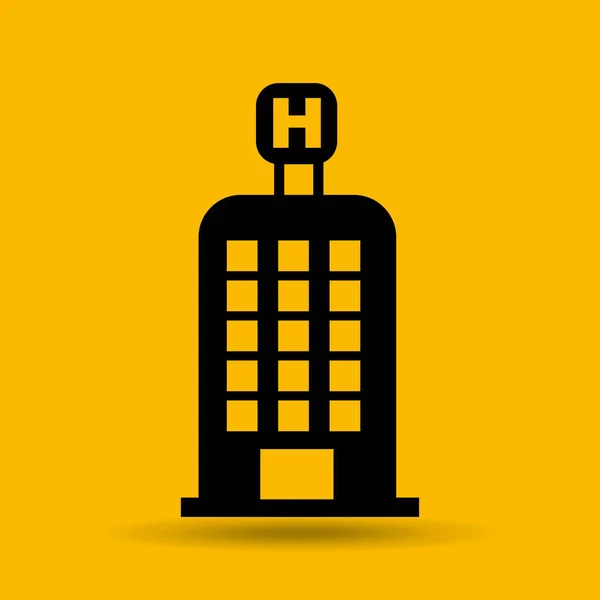 Hotel edificio icono de viaje diseño gráfico — Vector de stock