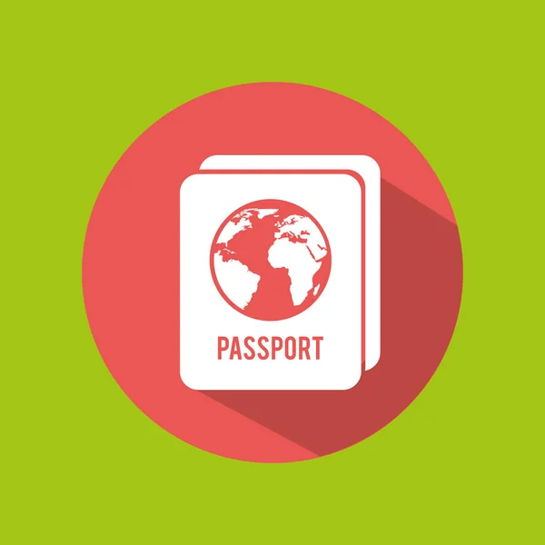 Ο άνθρωπος τουριστικά ταξιδιώτη διαβατήριο σχεδιασμός γραφικών — Διανυσματικό Αρχείο