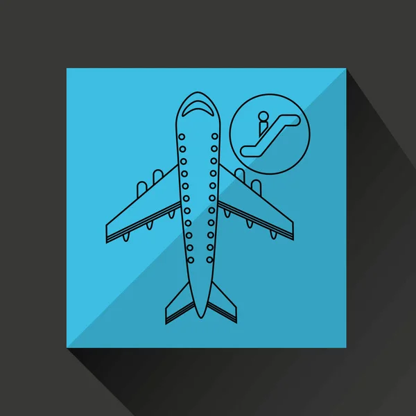Vliegende concept vertrek ontwerp afbeelding reizen — Stockvector