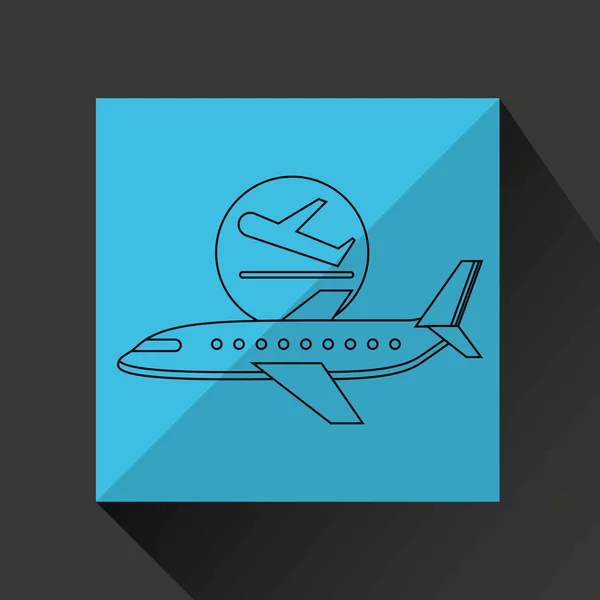 Flugzeug weiße Sonne Symbol Reise Design Grafik — Stockvektor