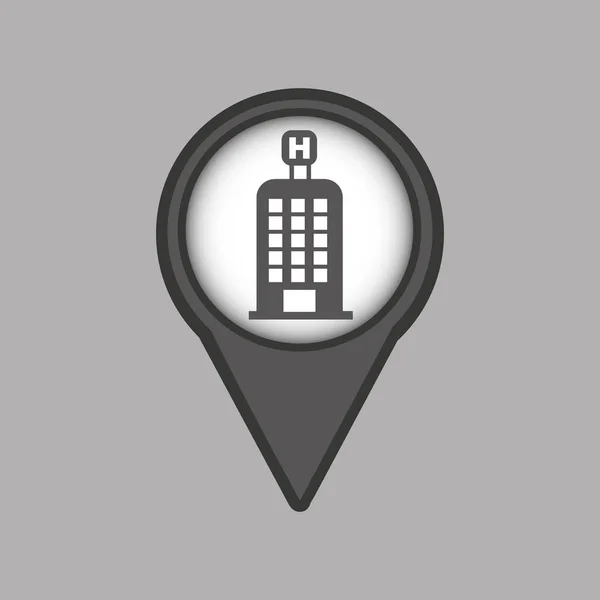 Resa koncept läge karta hotel pin design grafiska — Stock vektor