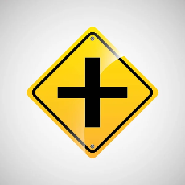 Signalisation trafic jaune icône graphique — Image vectorielle