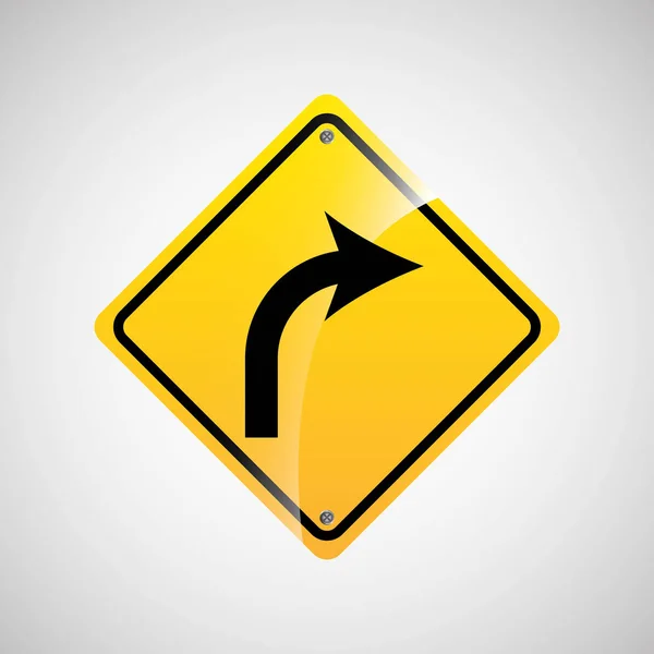 Señal de tráfico amarillo icono gráfico — Vector de stock