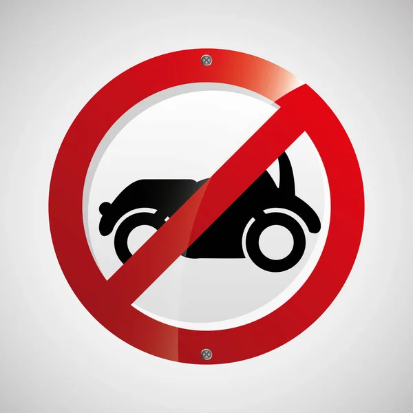 Prohibited traffic sign car round icon design — Stock Vector