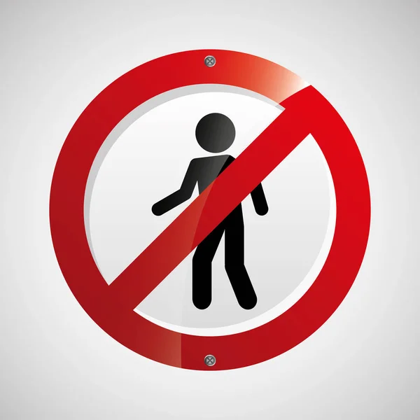 Panneau de signalisation interdit personne conception icône ronde — Image vectorielle