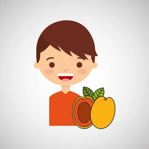 Boy smiling cartoon icon design — Stock Vector