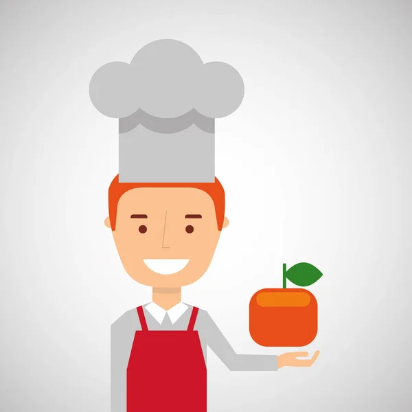 Alegre chef gráfico laranja fresco — Vetor de Stock