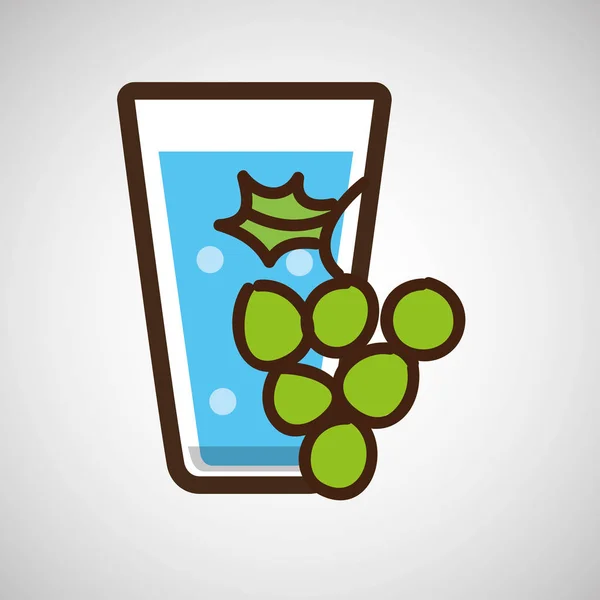 Tasse de dessin animé verre d'eau avec du pamplemousse — Image vectorielle