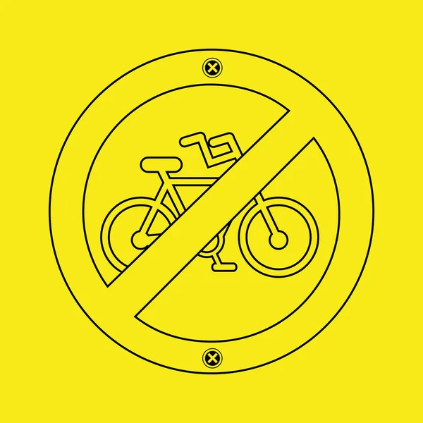 Tráfico prohibido bicicleta signo redondo icono de diseño — Archivo Imágenes Vectoriales