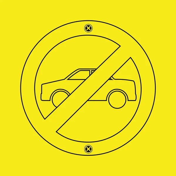 Verbotenes Verkehrszeichen rund um Symboldesign — Stockvektor