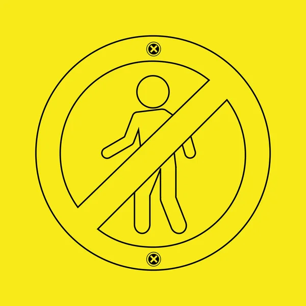 Prohibited traffic sign person round icon design — Stock Vector