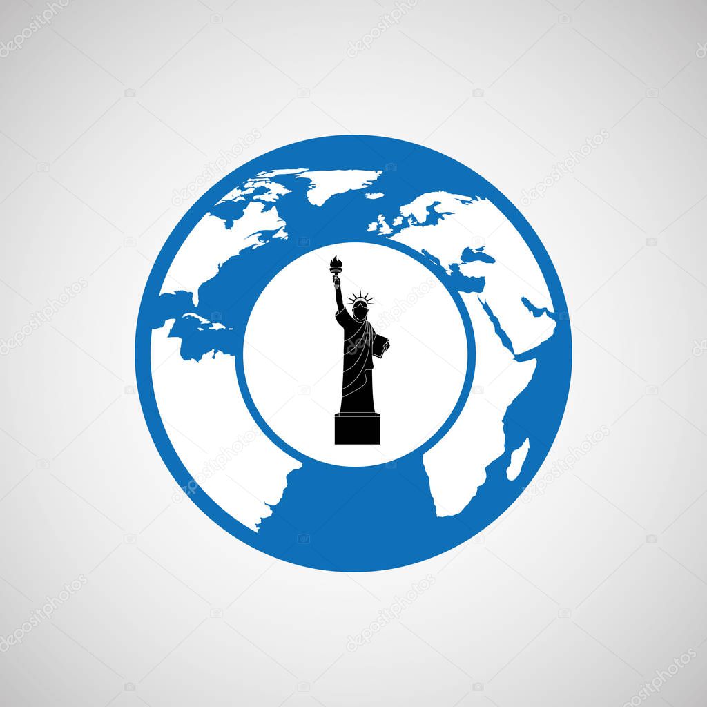 traveling world new york monument design graphic