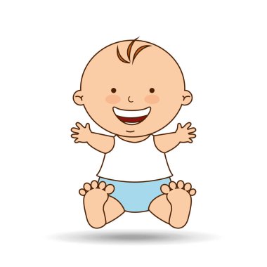 çocuk bebek sevimli gülümseyen simgesini grafik