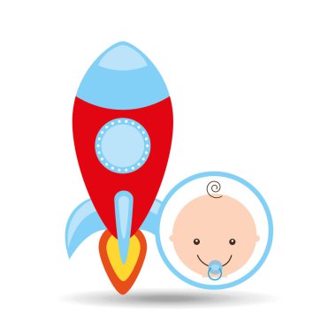 çizgi film roket oyuncak bebek simgesi