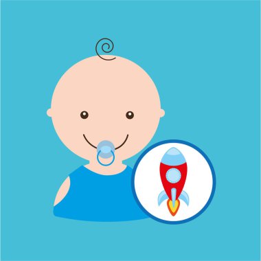 çizgi film roket oyuncak bebek simgesi