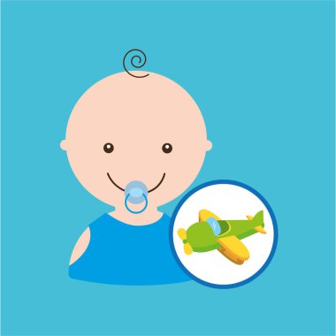 uçak yeşil oyuncak bebek simge eğlenceli