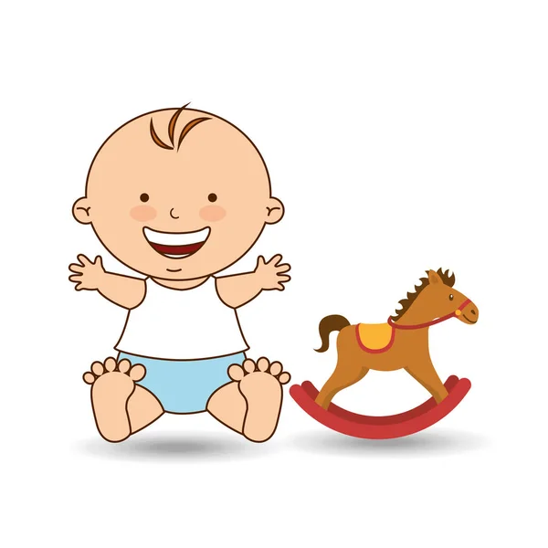 Feliz bebé juguete diseño gráfico — Vector de stock
