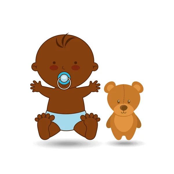 Schattige baby afro speelgoed design — Stockvector