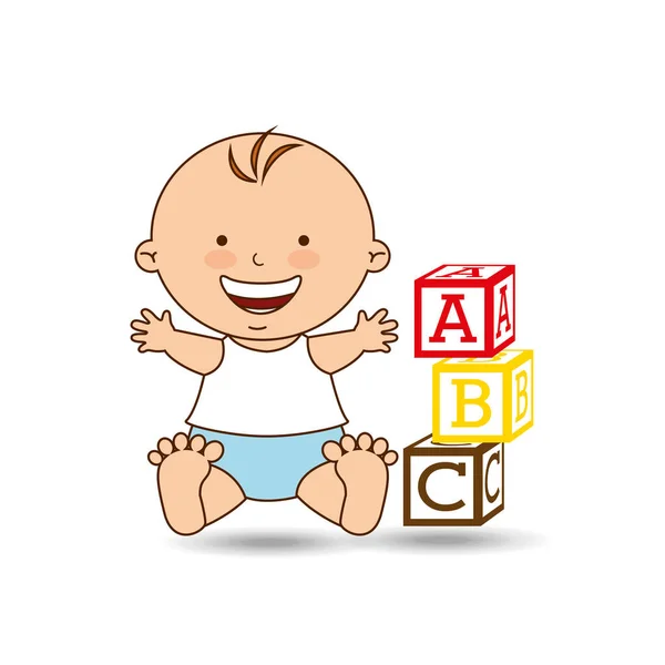 Happy baby leksak design grafiska — Stock vektor