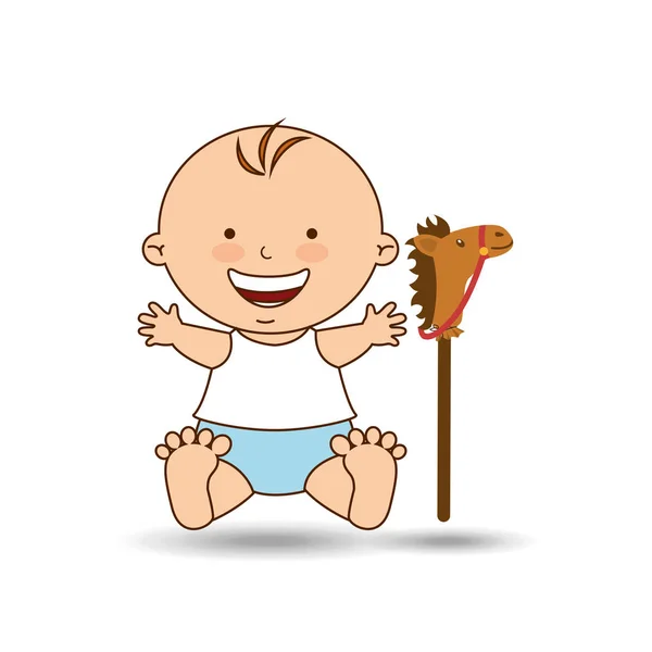 Happy baby toy design graphic — Stock Vector