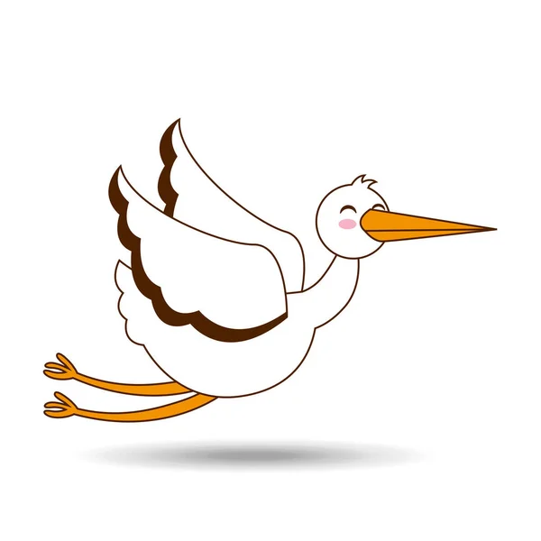 Storch Vogel Ikone Design Grafik — Stockvektor