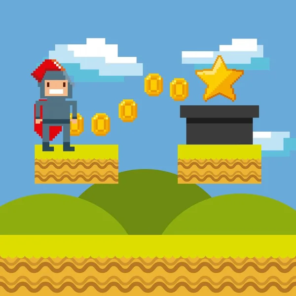 Pixelated videojáték ikonok — Stock Vector