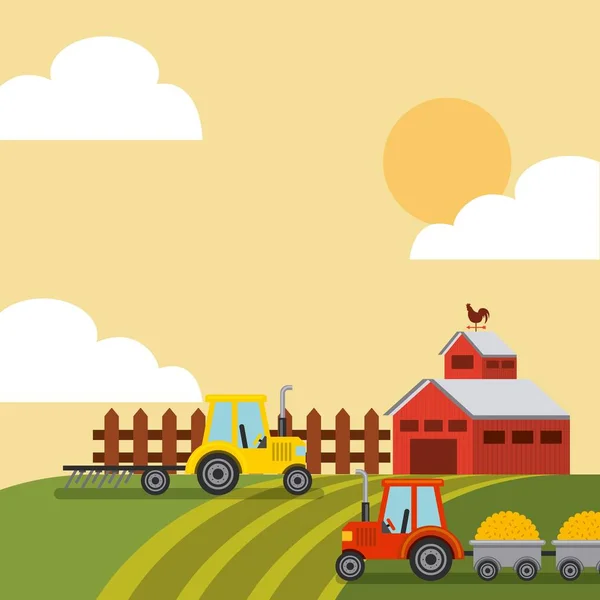 Agriculture production landscape icon — Stock Vector