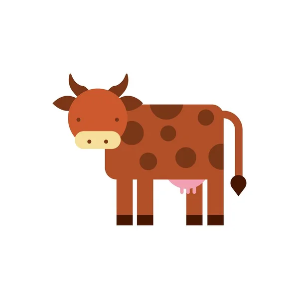 Αγελάδα ζώων απομονωμένες εικονίδιο — Διανυσματικό Αρχείο