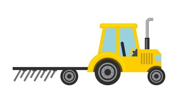 Tractor veículo agrícola ícone isolado — Vetor de Stock