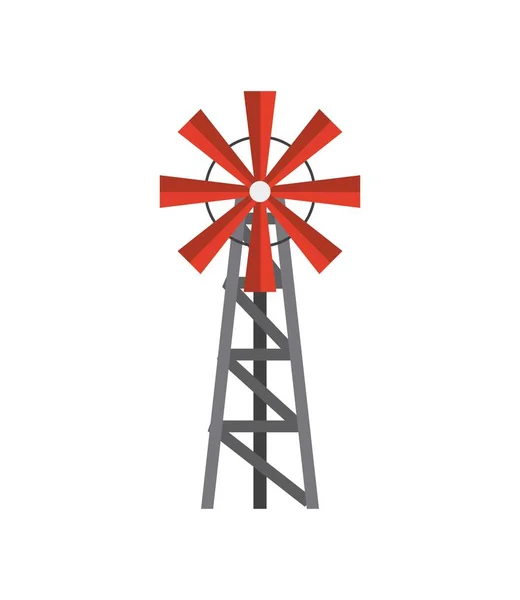 Windmill farm isolated icon — Stock Vector