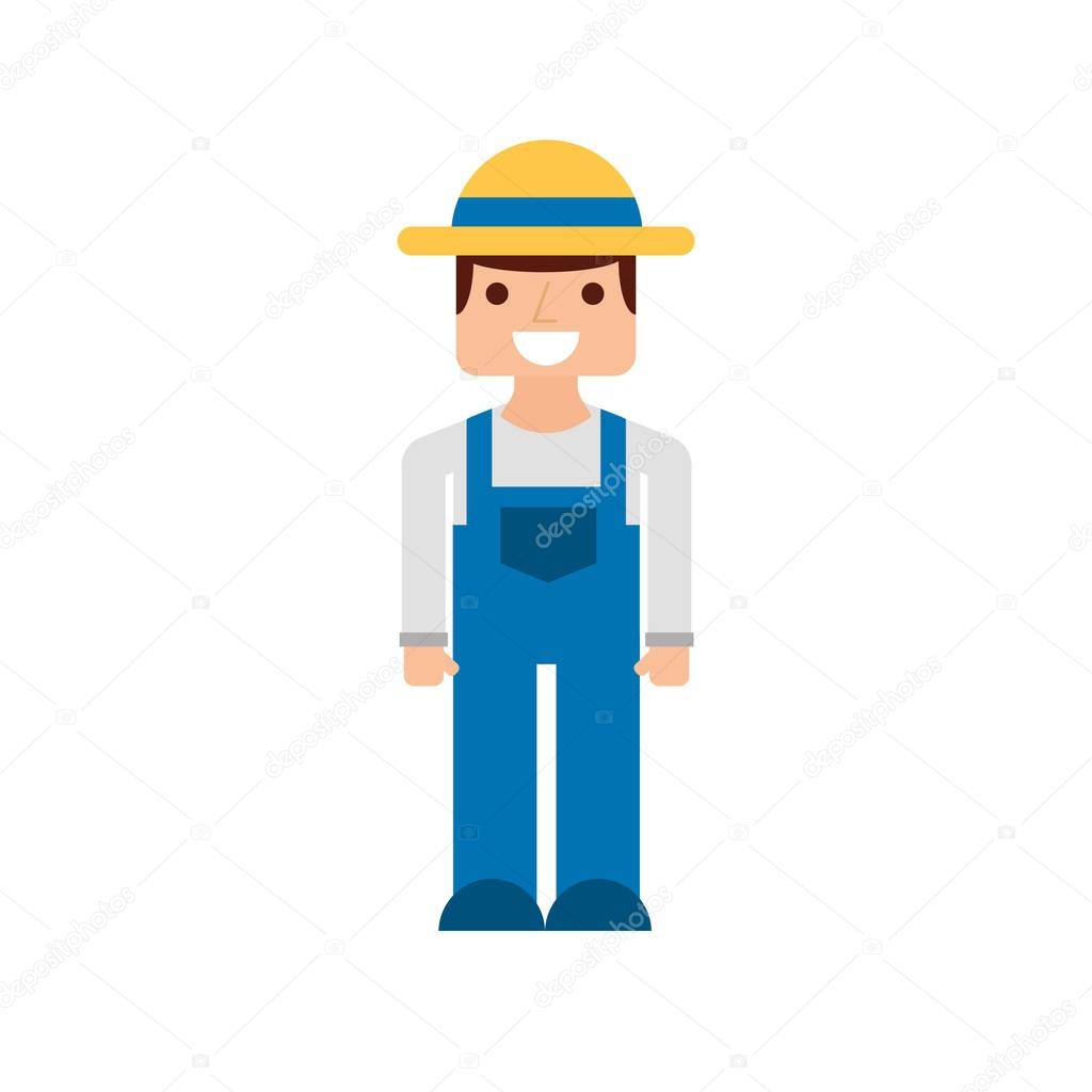 farmer character isolated icon