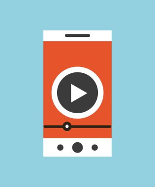 video pazarlama düz çizgi simgeler