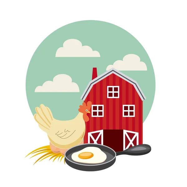 Agriculture production landscape icon — Stock Vector