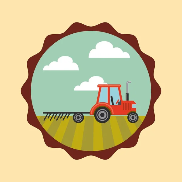 Iconos de emblema fresco de granja — Vector de stock
