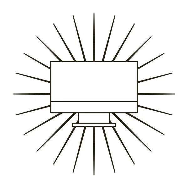Computer-Desktop-Flachzeilen-Symbol — Stockvektor