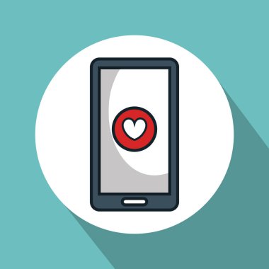 smartphone with heart app clipart