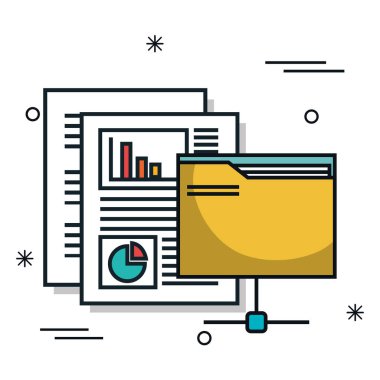 Veri Merkezi düz çizgi simgeler