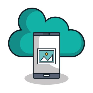 Smartphone teknoloji veri düz simgesi