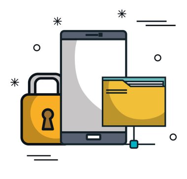 Smartphone teknoloji veri düz simgesi