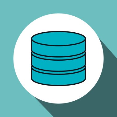 disk veri merkezi izole simgesi