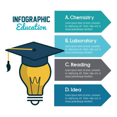 Infographic eğitim düz simgeler