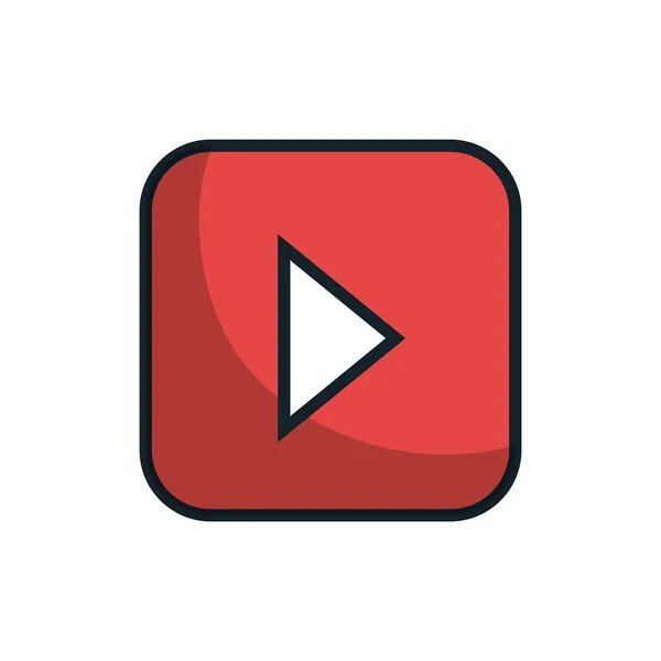 Reproductor multimedia plano icono aislado — Vector de stock