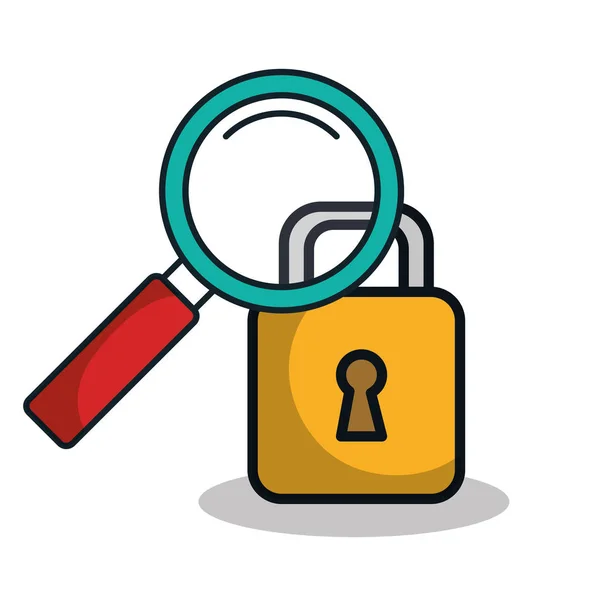 Safe secure padlock isolated icon — Stock Vector