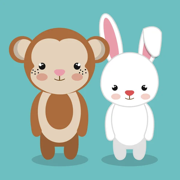 Cute couple stuffed animals — Stock Vector