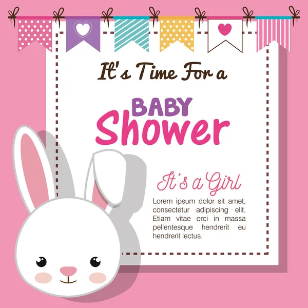 Invitación de ducha de bebé con peluche — Archivo Imágenes Vectoriales